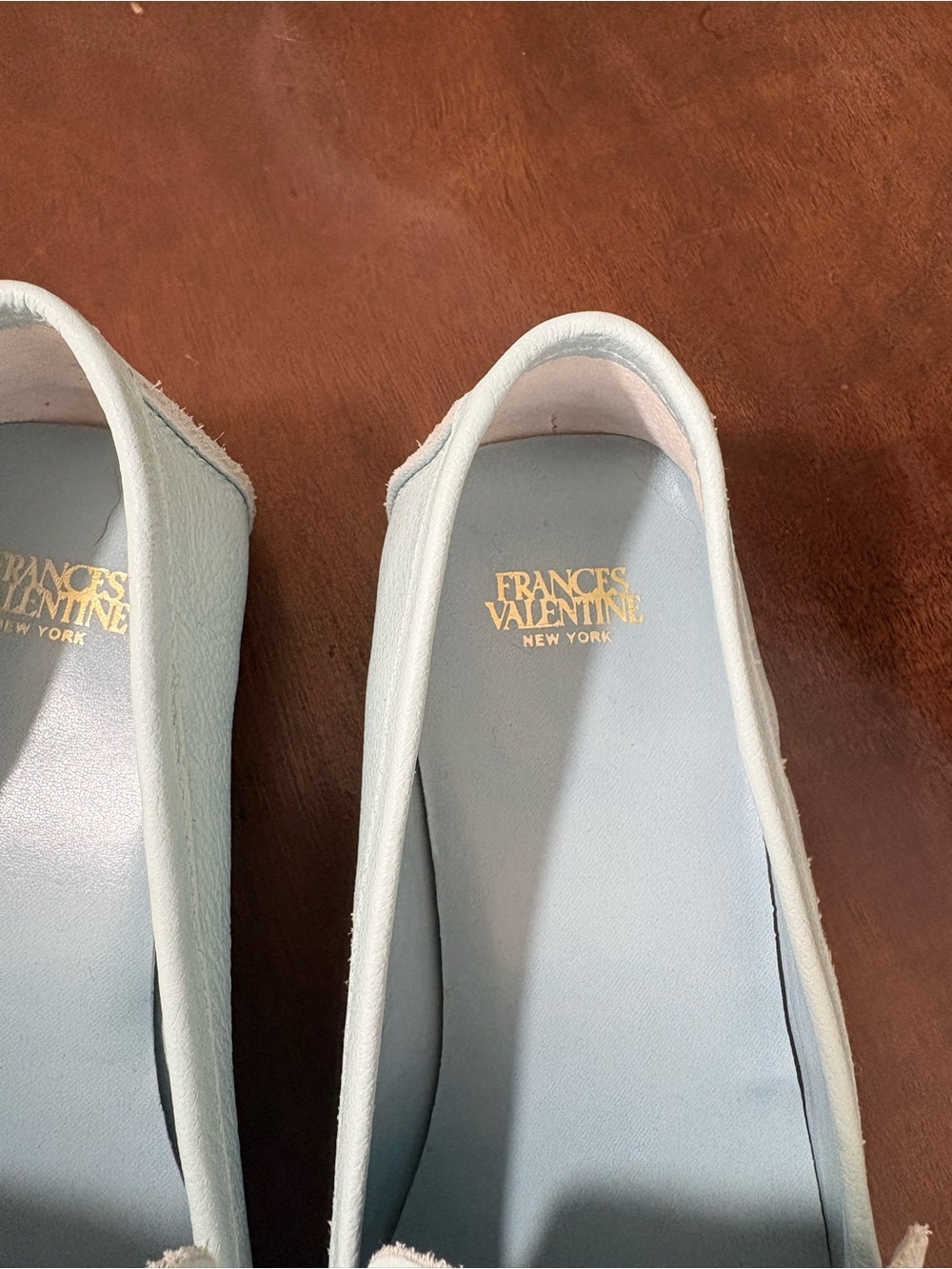 Frances Valentine women's Light Blue Leather Loafers size 6.5 - Picture 3 of 4